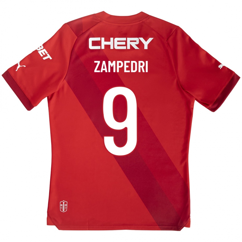 Mulher Camisola Fernando Zampedri #9 Vermelho Alternativa 2023/24 Camisa