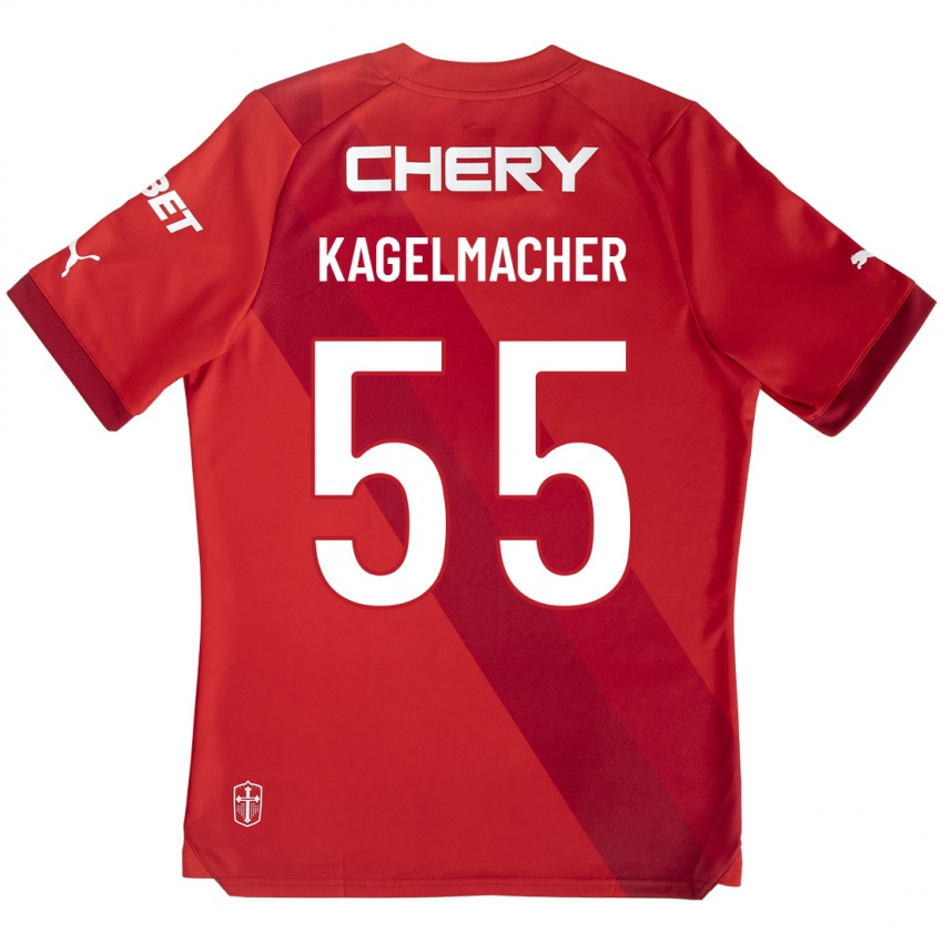 Mulher Camisola Gary Kagelmacher #55 Vermelho Alternativa 2023/24 Camisa