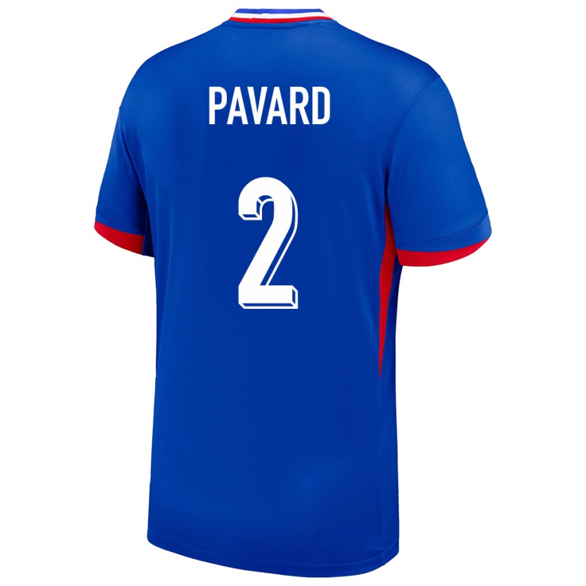 Criança Camisola França Benjamin Pavard #2 Azul Principal 24-26 Camisa