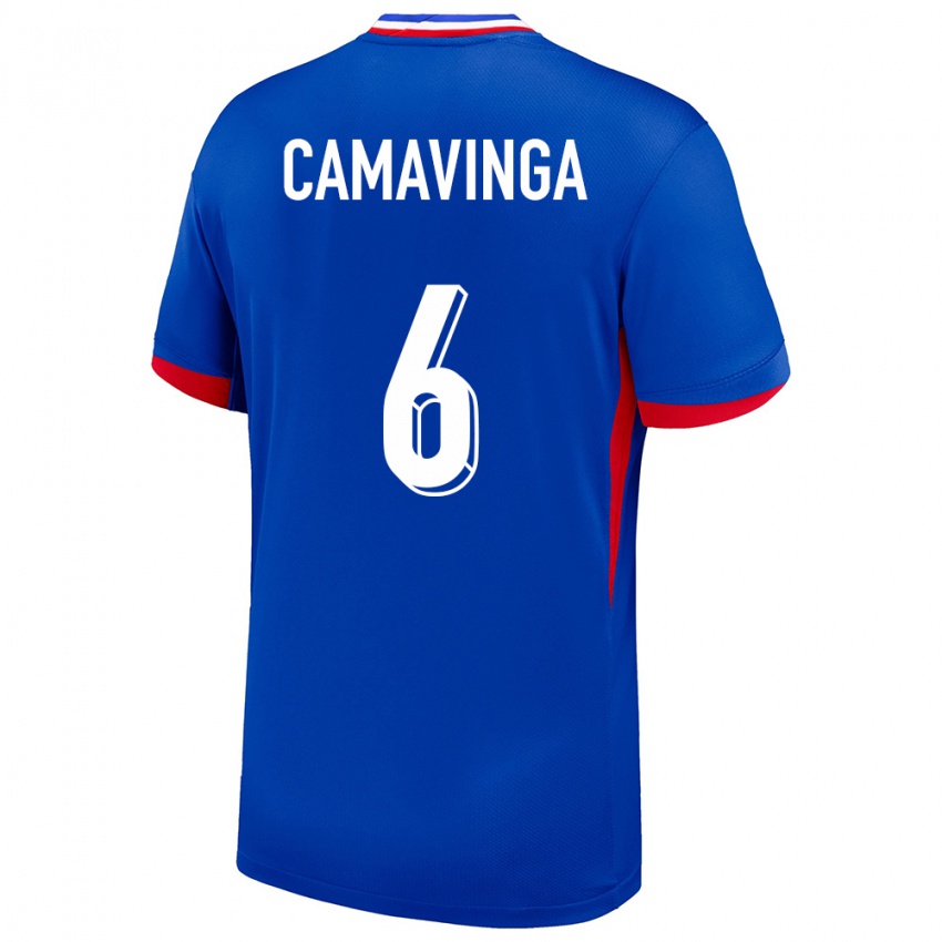 Criança Camisola França Eduardo Camavinga #6 Azul Principal 24-26 Camisa