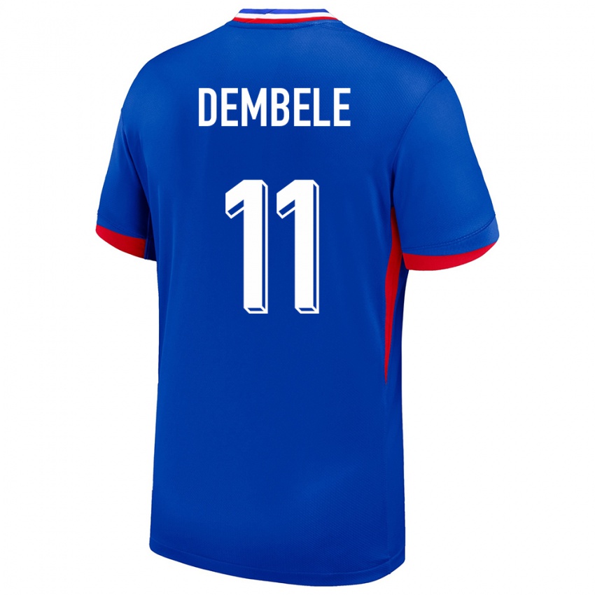 Criança Camisola França Ousmane Dembele #11 Azul Principal 24-26 Camisa