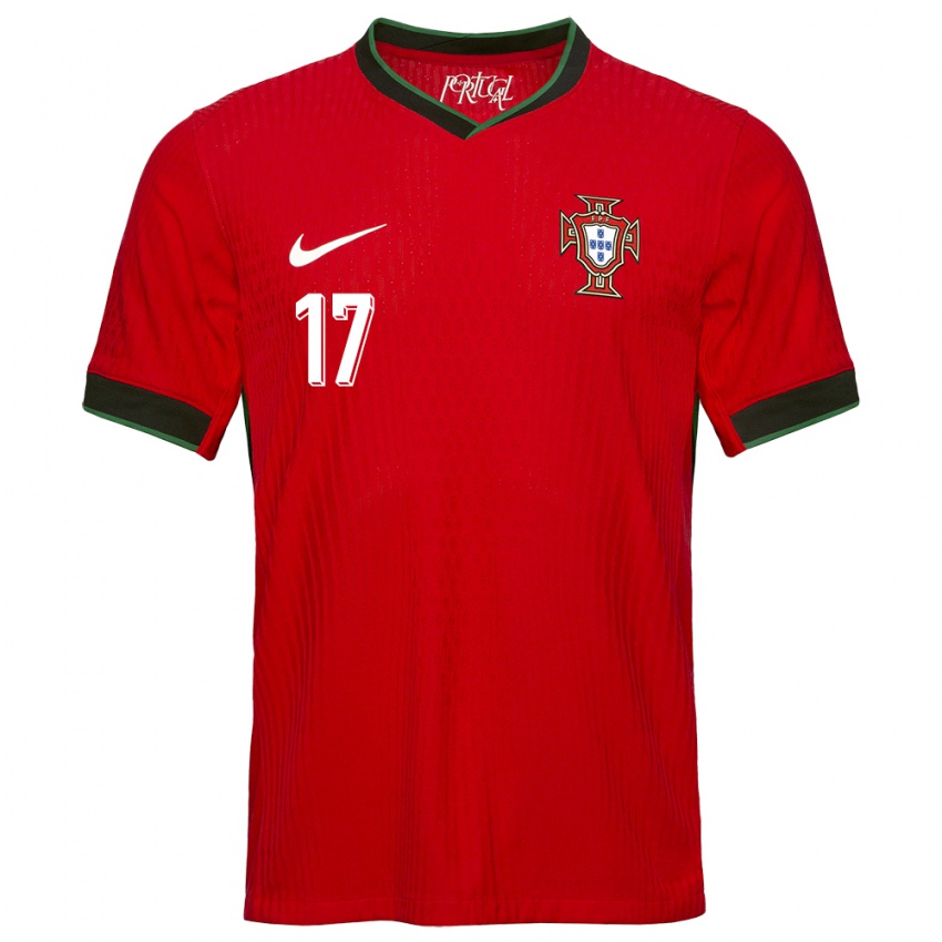 Criança Camisola Portugal Rafael Leao #17 Vermelho Principal 24-26 Camisa