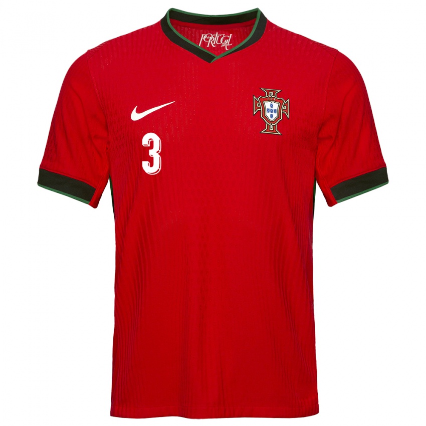 Criança Camisola Portugal Pepe #3 Vermelho Principal 24-26 Camisa