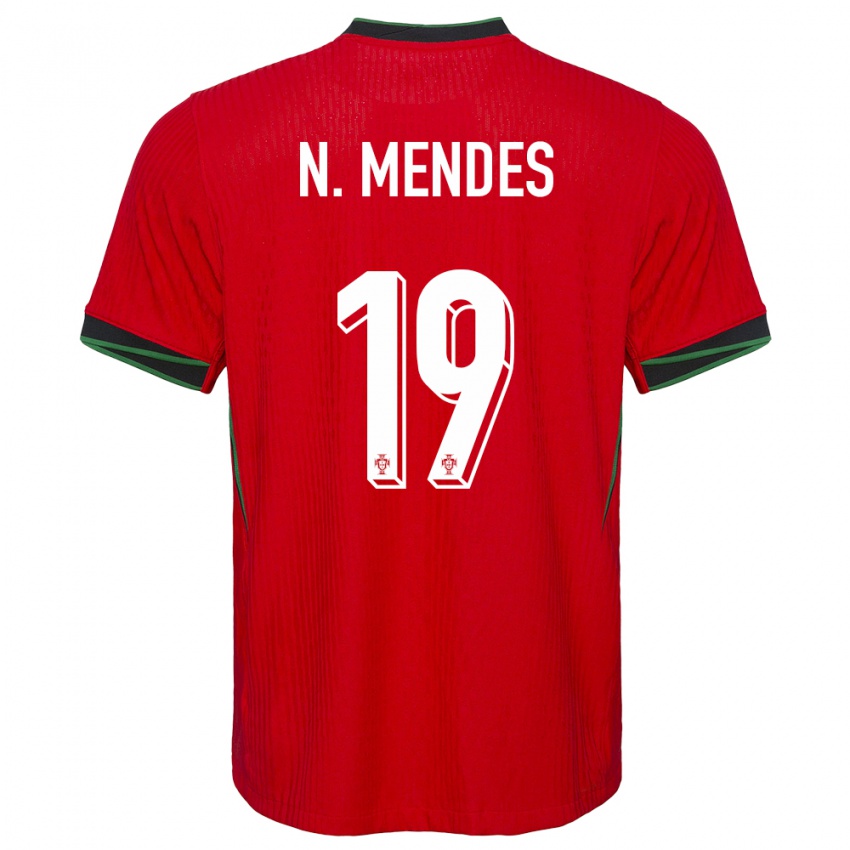 Criança Camisola Portugal Nuno Mendes #19 Vermelho Principal 24-26 Camisa