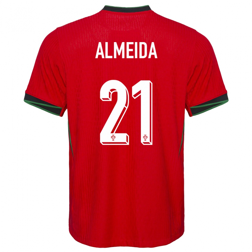 Criança Camisola Portugal Andre Almeida #21 Vermelho Principal 24-26 Camisa