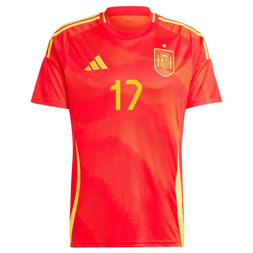 Criança Camisola Espanha Marcos Alonso #17 Vermelho Principal 24-26 Camisa