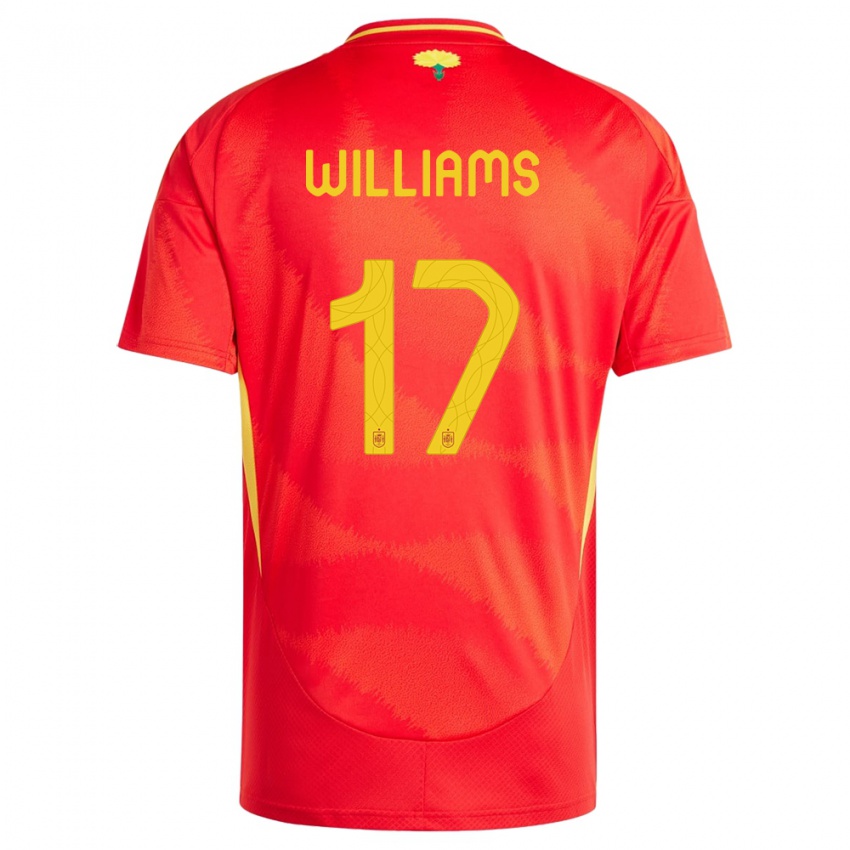 Criança Camisola Espanha Nico Williams #17 Vermelho Principal 24-26 Camisa