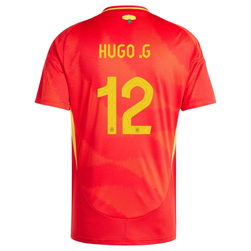 Criança Camisola Espanha Hugo Guillamon #12 Vermelho Principal 24-26 Camisa