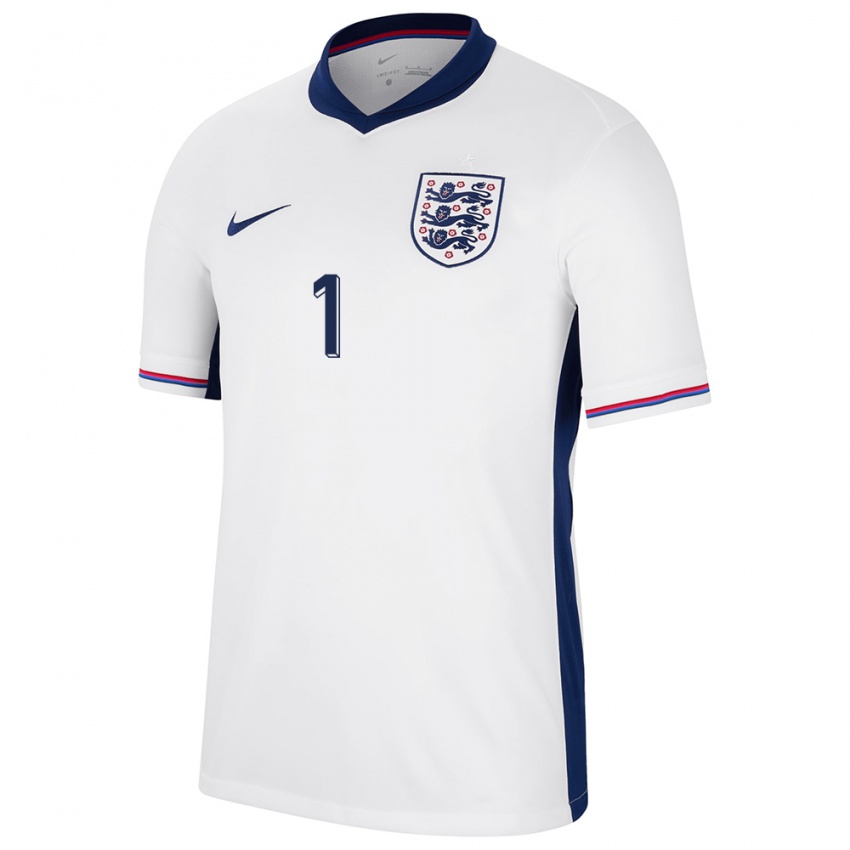 Criança Camisola Inglaterra James Beadle #1 Branco Principal 24-26 Camisa