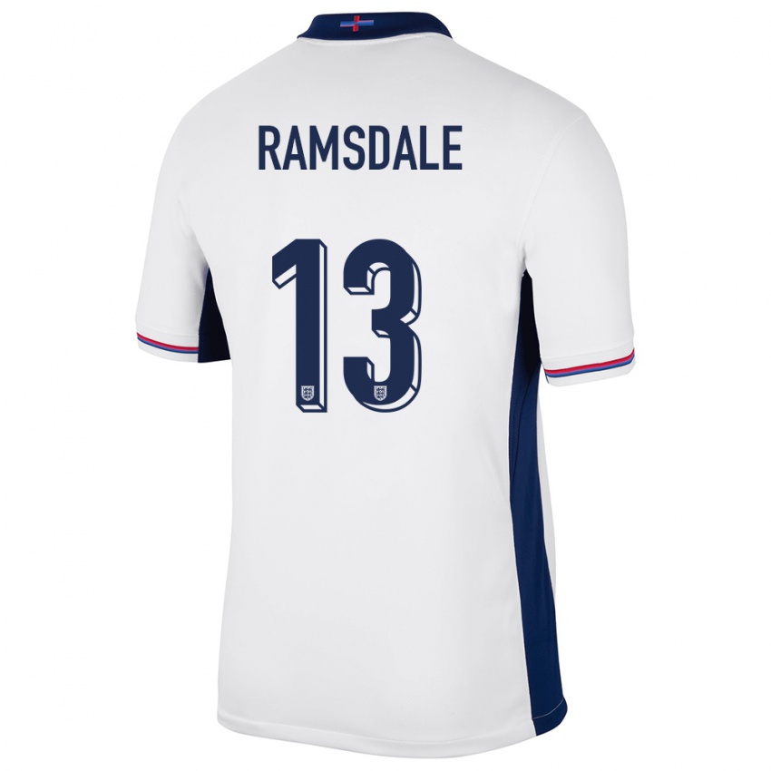 Criança Camisola Inglaterra Aaron Ramsdale #13 Branco Principal 24-26 Camisa