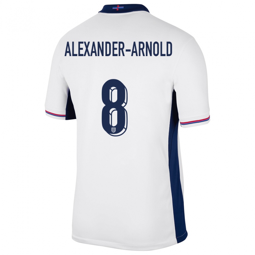 Criança Camisola Inglaterra Trent Alexander-Arnold #8 Branco Principal 24-26 Camisa