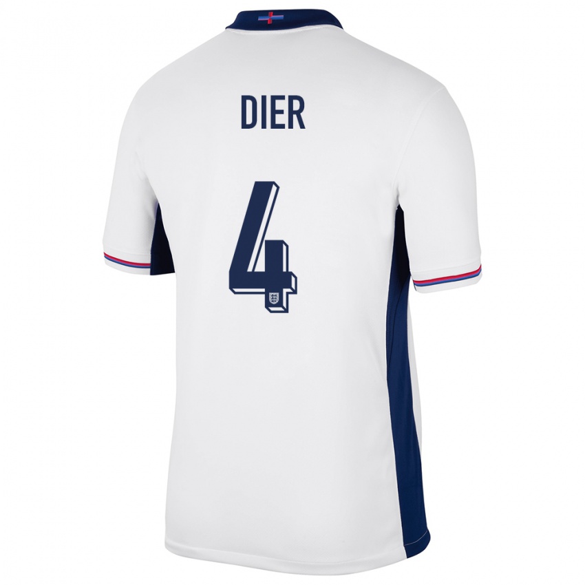 Criança Camisola Inglaterra Eric Dier #4 Branco Principal 24-26 Camisa