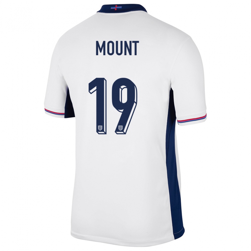 Criança Camisola Inglaterra Mason Mount #19 Branco Principal 24-26 Camisa