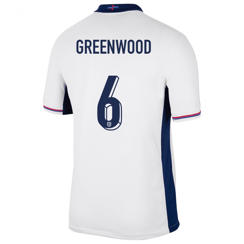 Criança Camisola Inglaterra Alex Greenwood #6 Branco Principal 24-26 Camisa