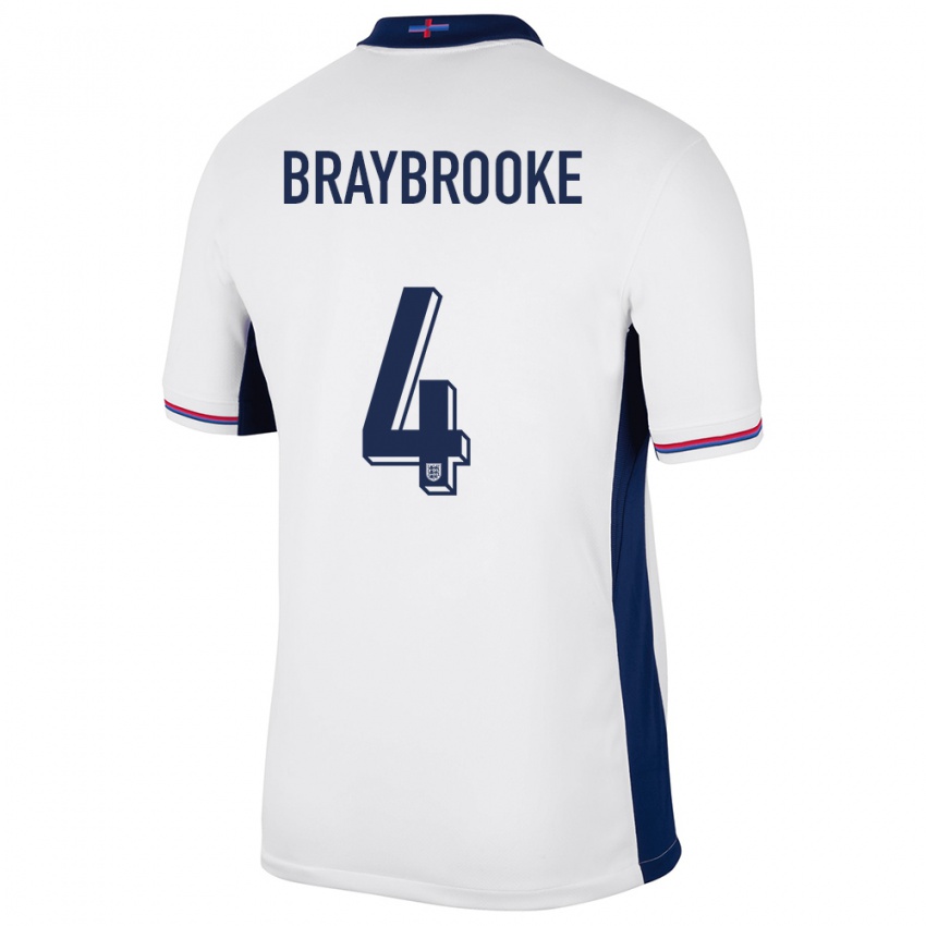 Criança Camisola Inglaterra Samuel Braybrooke #4 Branco Principal 24-26 Camisa