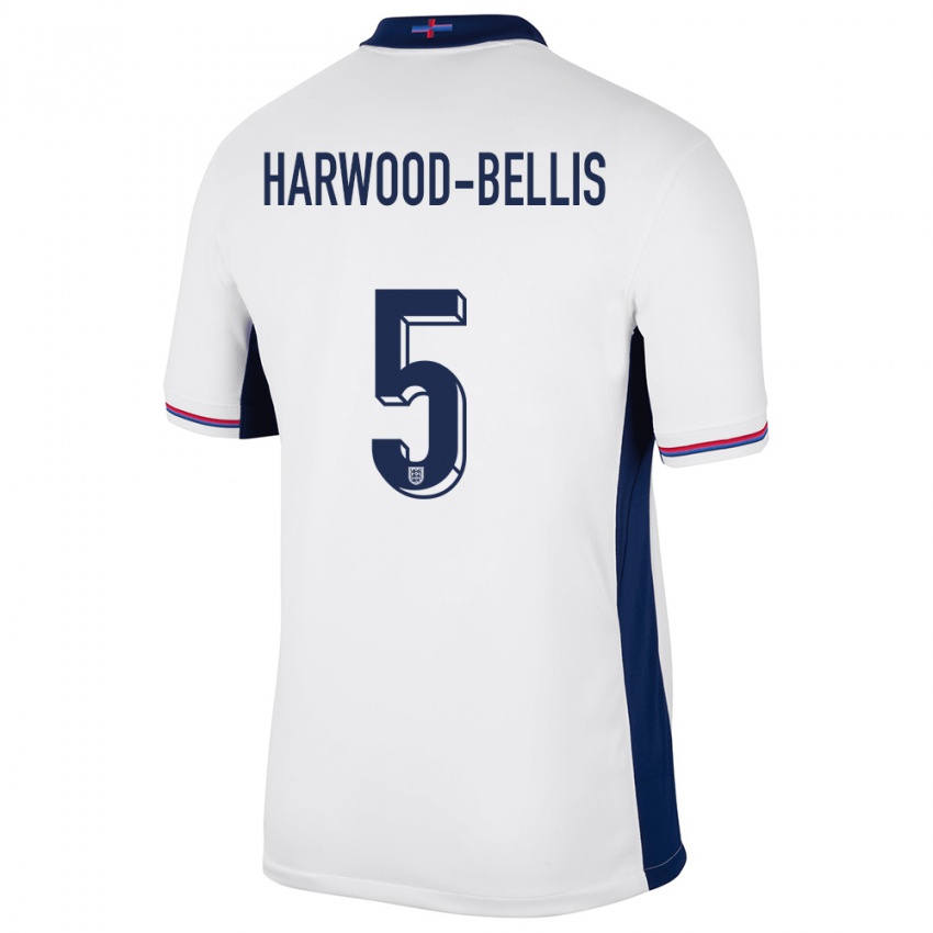 Criança Camisola Inglaterra Taylor Harwood Bellis #5 Branco Principal 24-26 Camisa