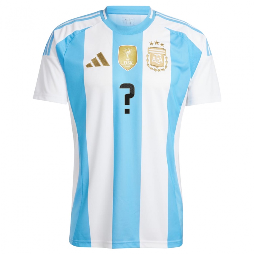 Criança Camisola Argentina Seu Nome #0 Branco Azul Principal 24-26 Camisa