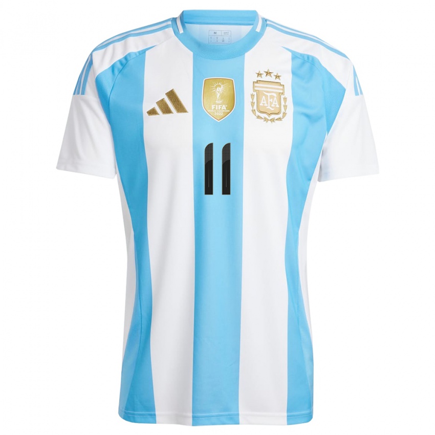 Criança Camisola Argentina Ezequiel Barco #11 Branco Azul Principal 24-26 Camisa