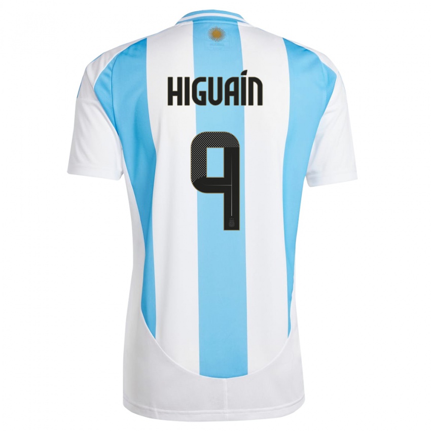 Criança Camisola Argentina Gonzalo Higuain #9 Branco Azul Principal 24-26 Camisa