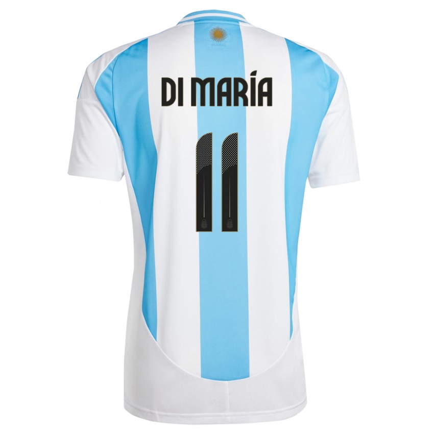 Criança Camisola Argentina Angel Di Maria #11 Branco Azul Principal 24-26 Camisa