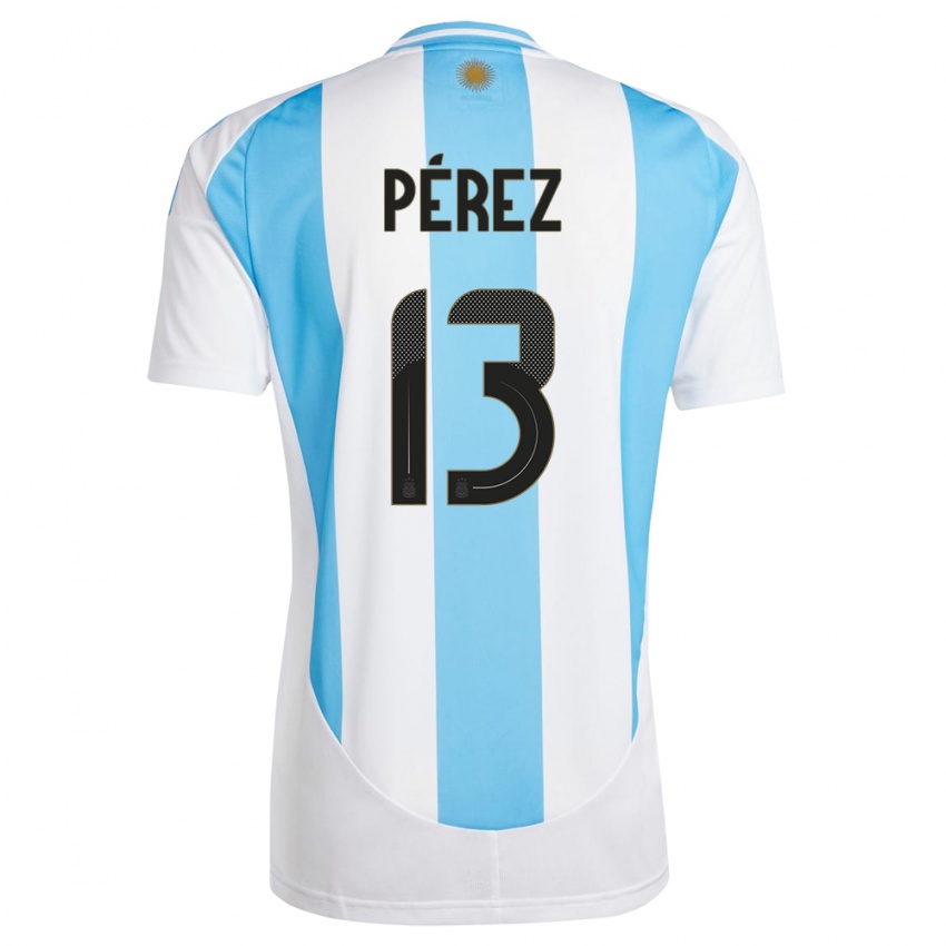 Criança Camisola Argentina Nehuen Perez #13 Branco Azul Principal 24-26 Camisa