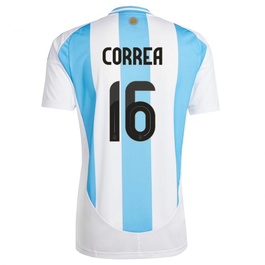 Criança Camisola Argentina Angel Correa #16 Branco Azul Principal 24-26 Camisa