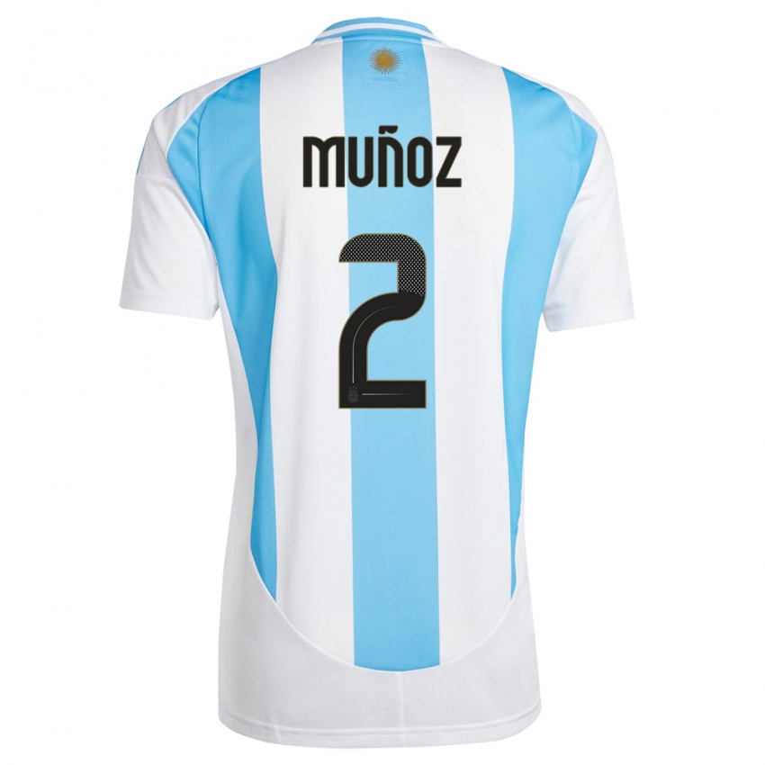 Criança Camisola Argentina Luana Munoz #2 Branco Azul Principal 24-26 Camisa