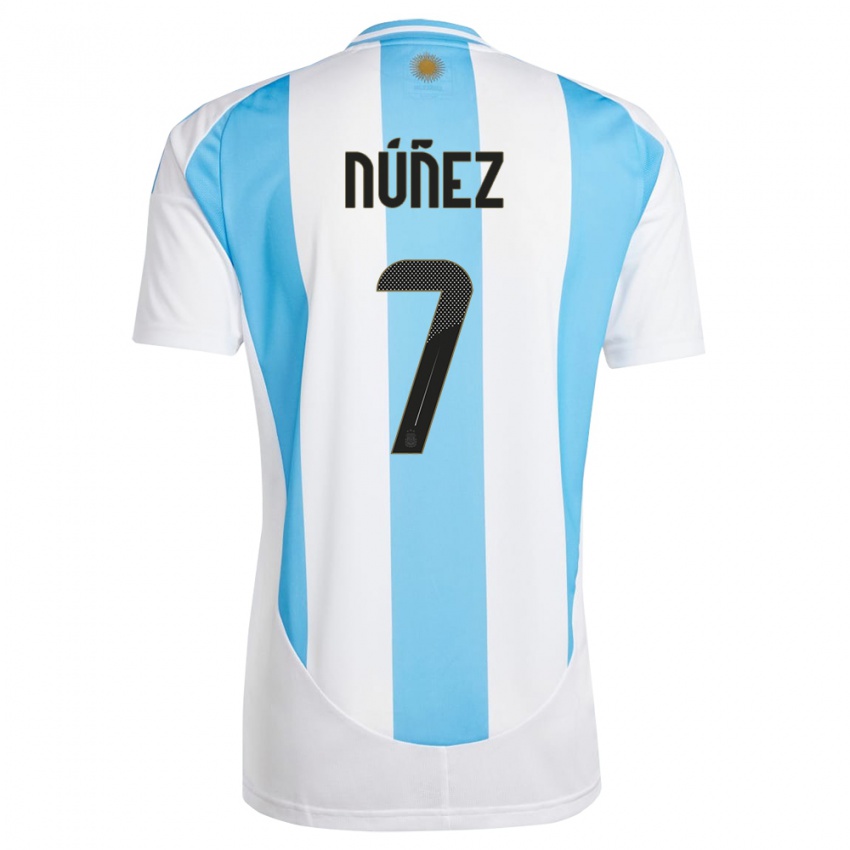 Criança Camisola Argentina Romina Nunez #7 Branco Azul Principal 24-26 Camisa