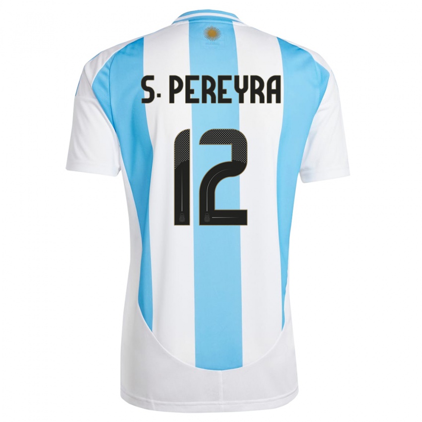 Criança Camisola Argentina Solana Pereyra #12 Branco Azul Principal 24-26 Camisa