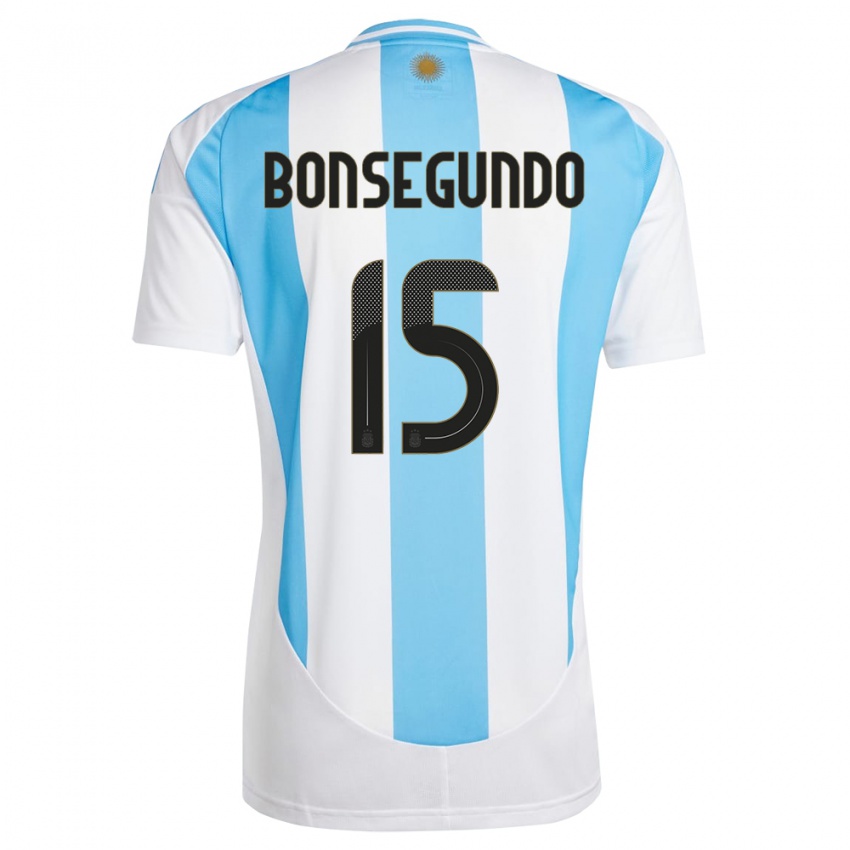 Criança Camisola Argentina Florencia Bonsegundo #15 Branco Azul Principal 24-26 Camisa