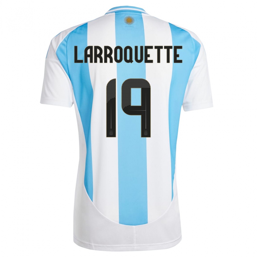 Criança Camisola Argentina Mariana Larroquette #19 Branco Azul Principal 24-26 Camisa