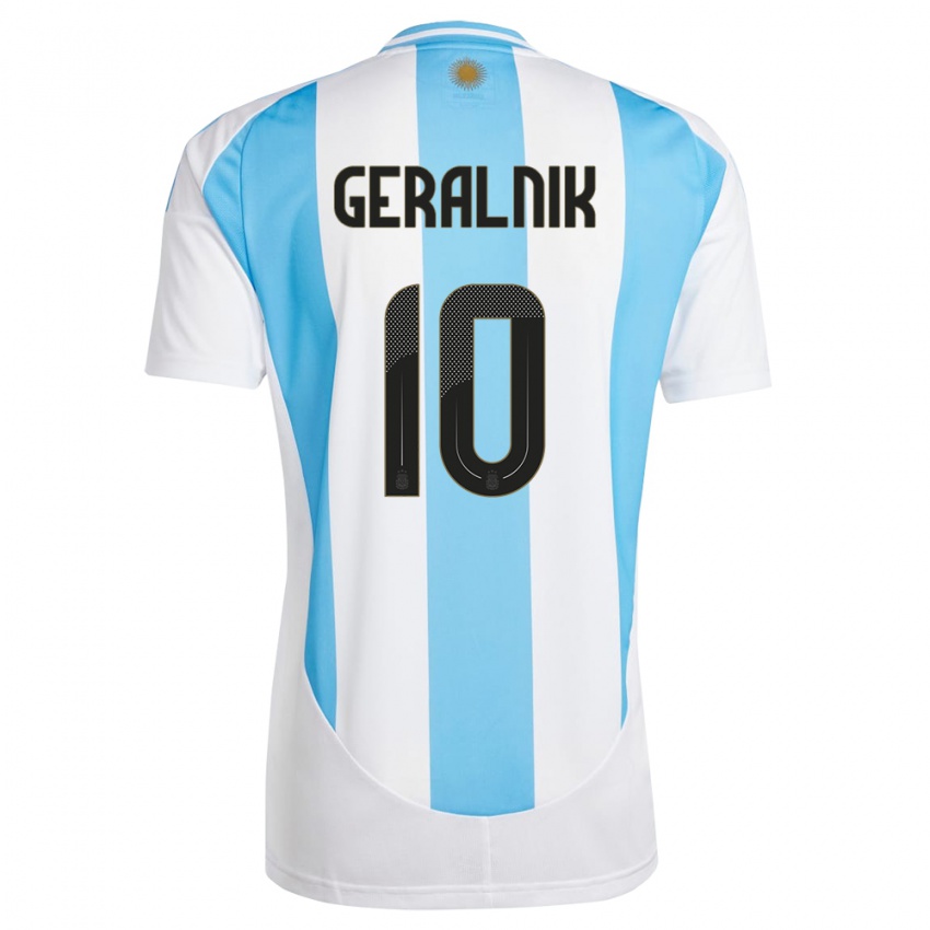 Criança Camisola Argentina Tiago Geralnik #10 Branco Azul Principal 24-26 Camisa