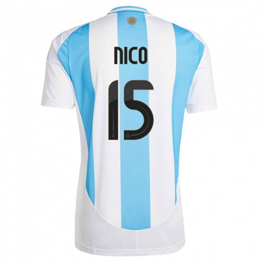 Criança Camisola Argentina Nico #15 Branco Azul Principal 24-26 Camisa