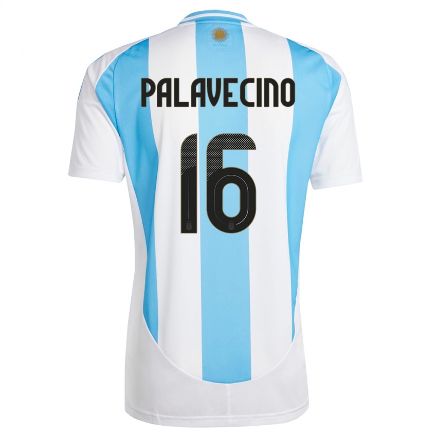 Criança Camisola Argentina Nicolas Palavecino #16 Branco Azul Principal 24-26 Camisa