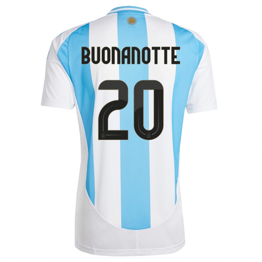 Criança Camisola Argentina Facundo Buonanotte #20 Branco Azul Principal 24-26 Camisa