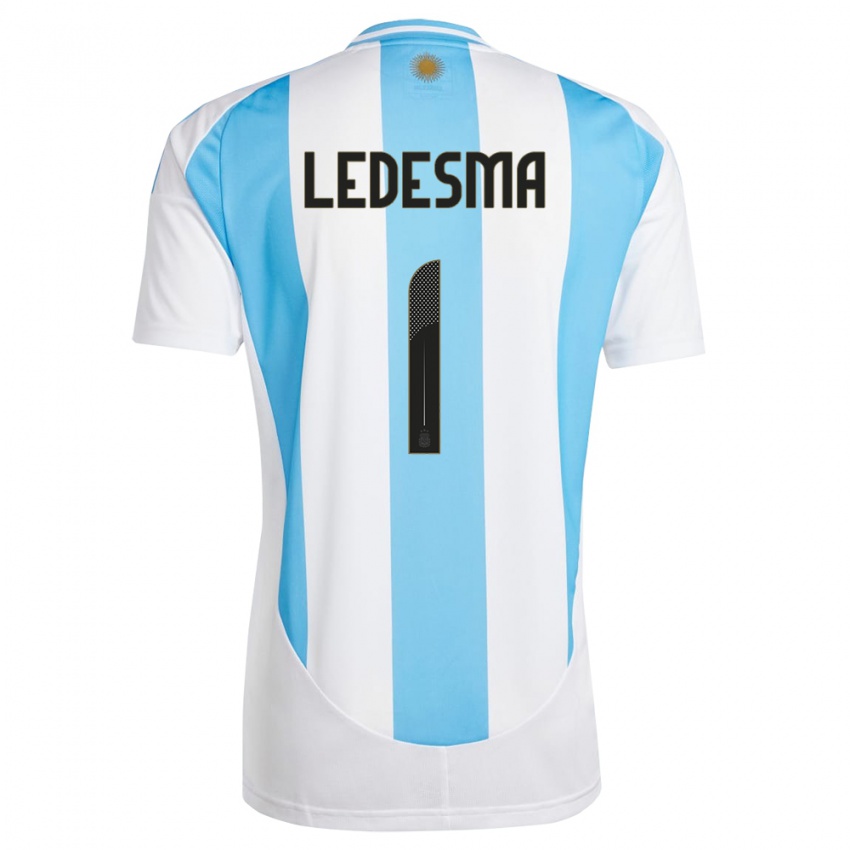 Criança Camisola Argentina Jeremias Ledesma #1 Branco Azul Principal 24-26 Camisa