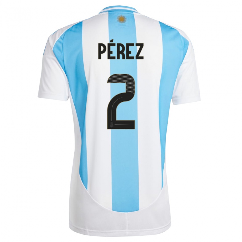 Criança Camisola Argentina Nehuen Perez #2 Branco Azul Principal 24-26 Camisa