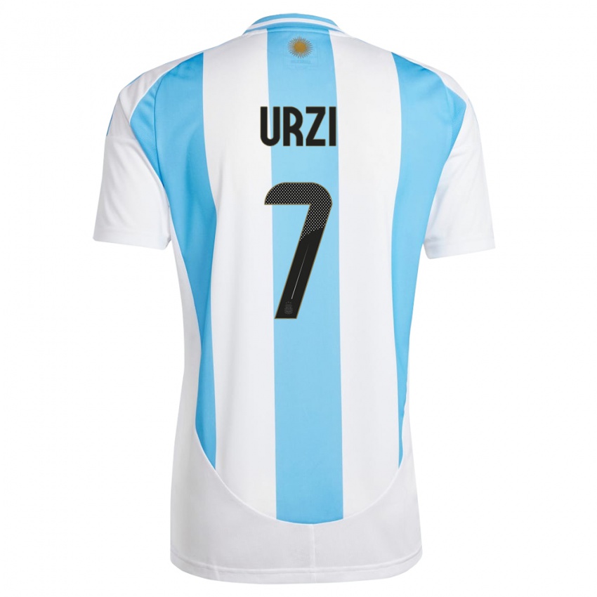 Criança Camisola Argentina Agustin Urzi #7 Branco Azul Principal 24-26 Camisa