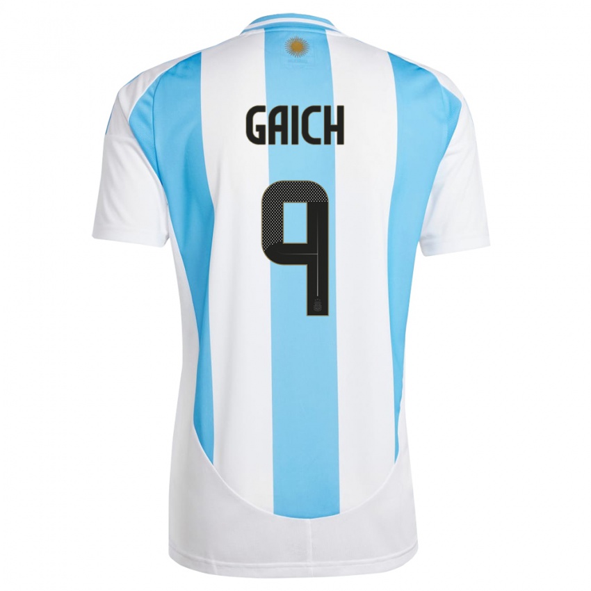 Criança Camisola Argentina Adolfo Gaich #9 Branco Azul Principal 24-26 Camisa