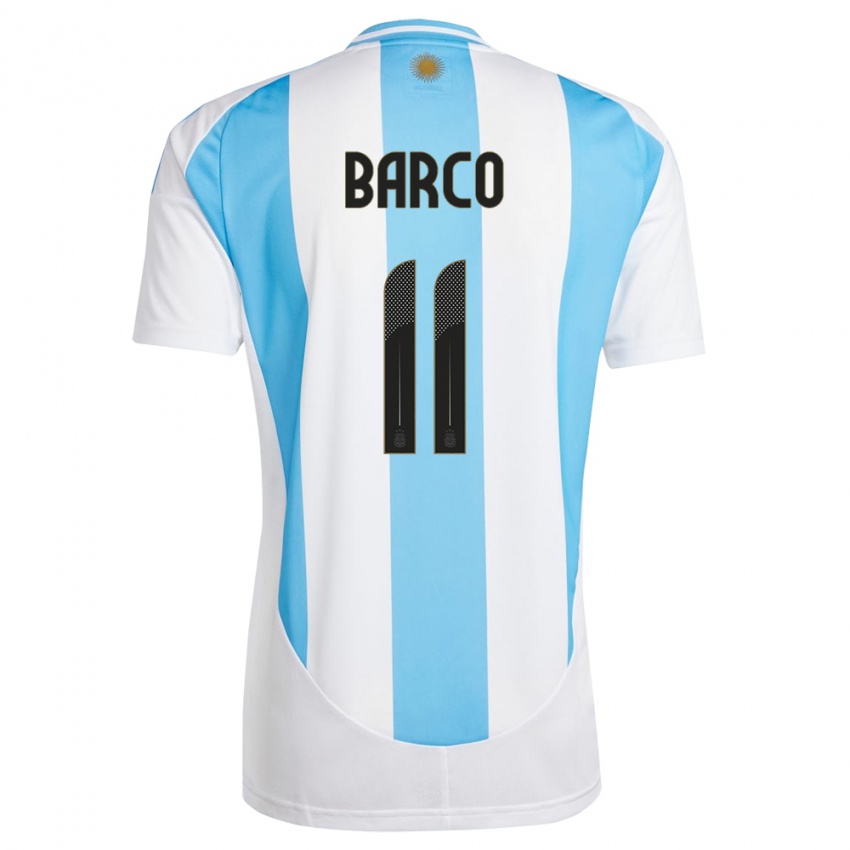 Criança Camisola Argentina Ezequiel Barco #11 Branco Azul Principal 24-26 Camisa