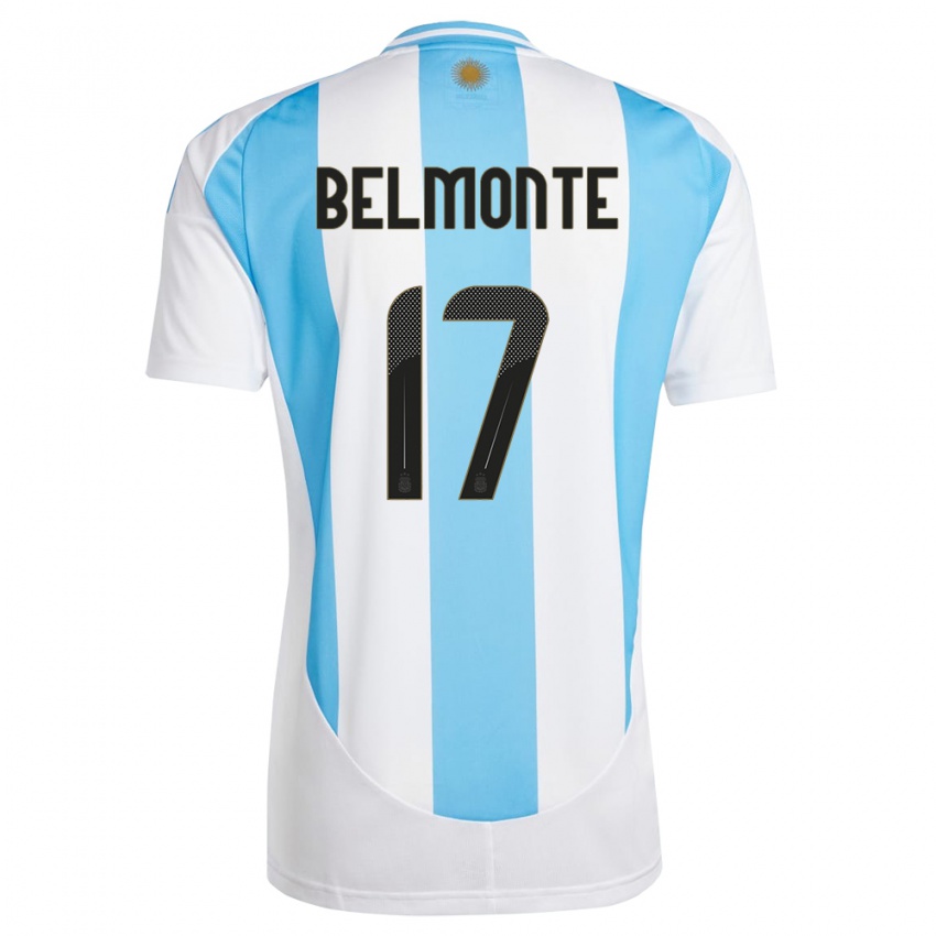 Criança Camisola Argentina Tomas Belmonte #17 Branco Azul Principal 24-26 Camisa