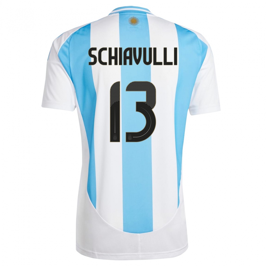 Criança Camisola Argentina Thiago Schiavulli #13 Branco Azul Principal 24-26 Camisa