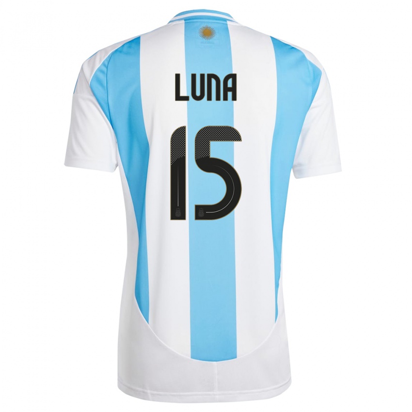 Criança Camisola Argentina Alex Luna #15 Branco Azul Principal 24-26 Camisa