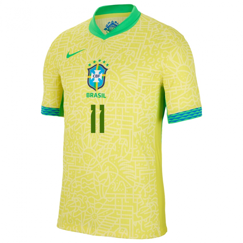 Criança Camisola Brasil Everton Ribeiro #11 Amarelo Principal 24-26 Camisa