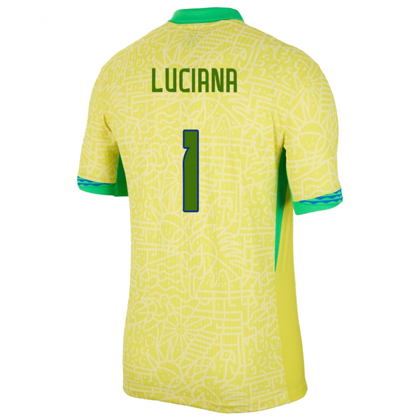 Criança Camisola Brasil Luciana #1 Amarelo Principal 24-26 Camisa