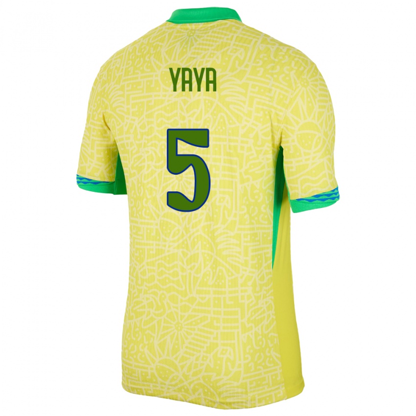 Criança Camisola Brasil Yaya #5 Amarelo Principal 24-26 Camisa