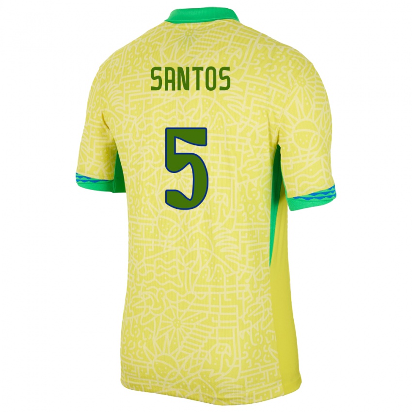 Criança Camisola Brasil Andrey Santos #5 Amarelo Principal 24-26 Camisa