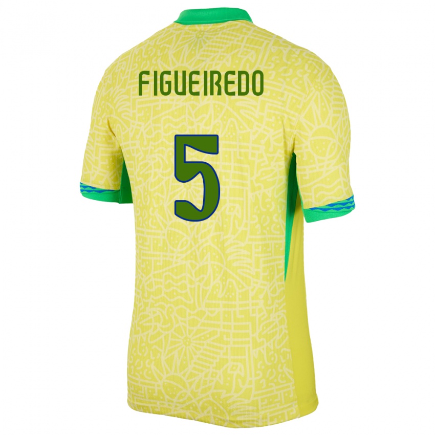 Criança Camisola Brasil Vitor Figueiredo #5 Amarelo Principal 24-26 Camisa