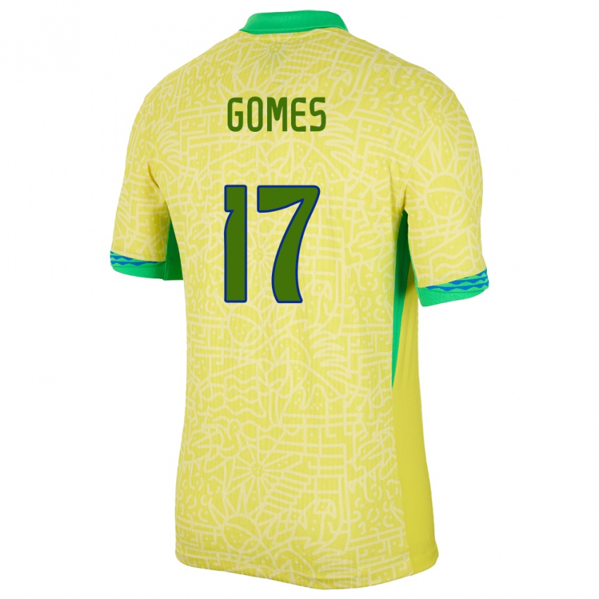 Criança Camisola Brasil William Gomes #17 Amarelo Principal 24-26 Camisa