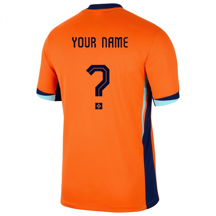 Criança Camisola Países Baixos Seu Nome #0 Laranja Principal 24-26 Camisa